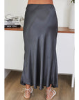 Charcoal Silky Slip Skirt