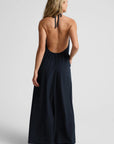 Go With The Flow Halter Dress: Nocturnal Navy