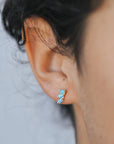 JK Offset Trio Fire Opal Earrings