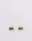 JK Baguette Emerald Gold Earrings