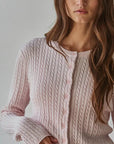 Knit Cable Sweater Cotton Button Down Cardigan Top