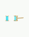 JK Baguette Turquoise Gold Earrings