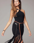 Amber Woven Leather Wrap Belt