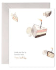 E. Frances Flying Cake Birthday Greeting Card