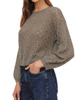 Bella Dahl Balloon Sleeve Sweater-Shadow Moss