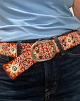 Jenny Krauss Buds and Blooms Floral Embroidered Wool Belt