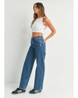 Dark Denim Wide Leg Jeans