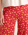 Chaka Wide Leg Pant: Crabapple Print