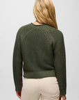 Cades Cove Merino Wool Ribbed Sweater: Rye Green