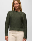 Cades Cove Merino Wool Ribbed Sweater: Rye Green