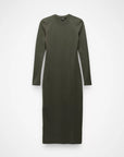 Lotus Ribbed Midi Dress: Spruce