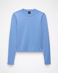 Lotus Long Sleeve Ribbed Crew Neck Tee: Blue Vibes