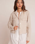 Flap Pocket Linen Shirt Jacket - Sand