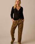 Zoe Buttercord Pant: Teak