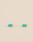 JK Baguette Turquoise Gold Earrings