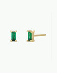 JK Baguette Emerald Gold Earrings