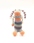 Pebble Striped Plush Bunny Rattle