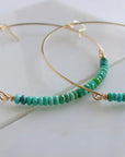 Large Boho Turquoise Sterling Silver Hoops
