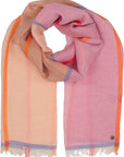 Bright Blocks Cotton Linen Blend Scarf