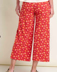Chaka Wide Leg Pant: Crabapple Print