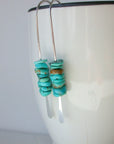 Turquoise Stack Threader Earrings