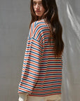 Multi Colored Striped Cotton Sweater