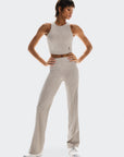 ON All-Day Ribbed Pants: Desert / White