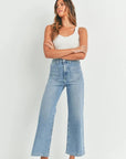 Light Denim Patch Pocket Wide Leg