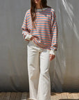 Multi Colored Striped Cotton Sweater