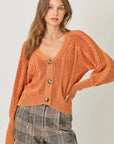 Terracotta Cotton Weaving Sweater Cardigan