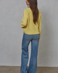 Hailee Yellow Cotton Crew Neck Sweater