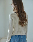 Natural Knit Cotton Cardigan Sweater