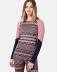 Malia Long Sleeve Base Layer Crew Top - Lotus