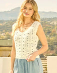 Scalloped Edge Crochet Knit Vest