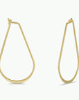 JK Gold Long Oval Hoop Earrings