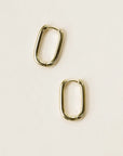 JK Large Rectangle Gold Hoop Earrings