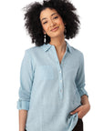 Crystal Blue Lake Popover Top