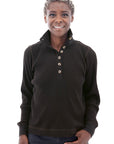 Grace Organic Cotton Henley Top: Black Bean