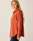 Fairbanks Supersoft Long Sleeve Shirt: Copper Zig Zag