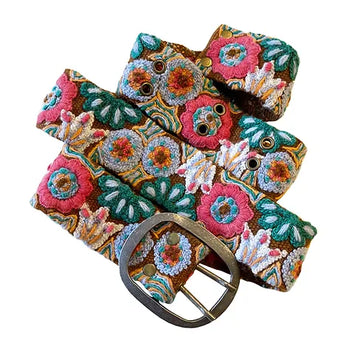 Jenny Krauss Terra Firma Floral Embroidered Belt