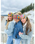 Fuzzy Lined Multi Color Crochet Head Wrap