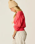 Ruth Reversible Fuzzy Sweater: Pointsettia