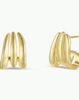 JK Gold Three Hoop Huggie Earrings