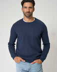 Navy Men's Cotton Crew Neck Sweater