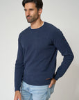 Navy Men's Cotton Crew Neck Sweater