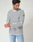 Breton M's Long Sleeve Striped Crew Neck T-Shirt