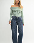 The Low Rise Dark Denim Slouch Jean