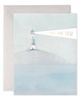 E. Frances Lighthouse Beacon Thinking of You Condolence Greeting Card