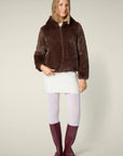 Save the Duck Reversible Faux Fur Laila Hooded Jacket: Mud Grey