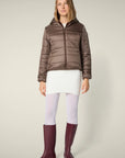 Save the Duck Reversible Faux Fur Laila Hooded Jacket: Mud Grey